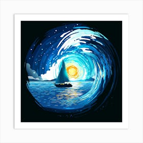 Sailboat In The Ocean Art Print