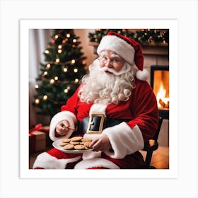 Santa Claus With Cookies 1 Art Print