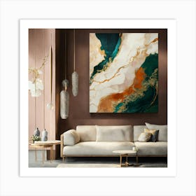 Abstract Marble Modern Painting Tableau (1) Art Print