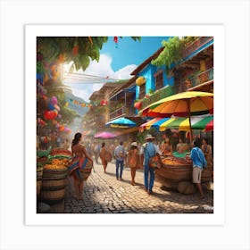 Street Market 2 Art Print