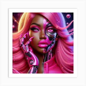 Hot Pink Diva Robot 10 Art Print