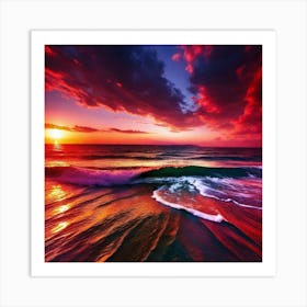 Sunset At The Beach 278 Art Print