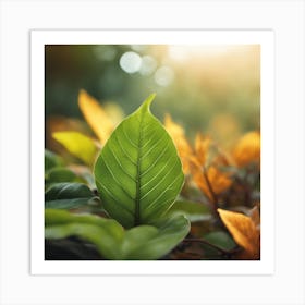 Green Leaf In The Forest 1 Art Print