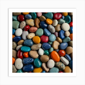 Colorful Pebbles Background Art Print