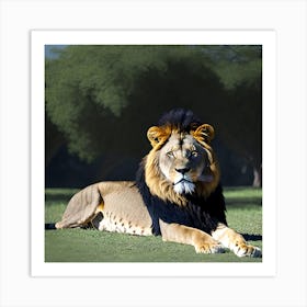 Lion In The Grass 4 Art Print