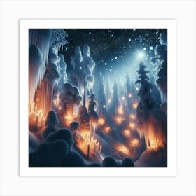 Icicles In The Snow Art Print