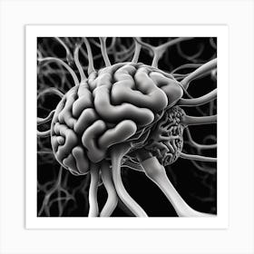 Brain - 3d Illustration 4 Art Print