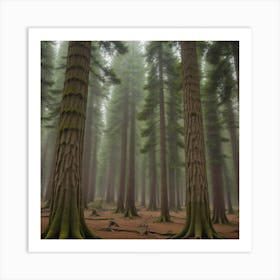 Fog In The Forest Art Print