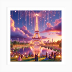 people in Paris beauty Art Print