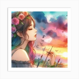 Lonely Girl Art Print