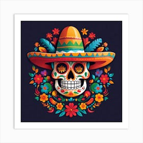 Day Of The Dead Skull 65 Art Print