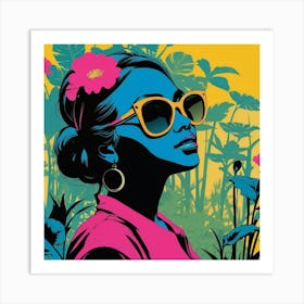 African Woman In Sunglasses Art Print