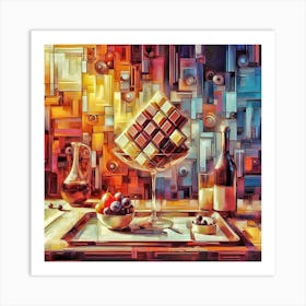 A table of Chocolate and refreshing drinks Art Print