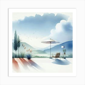 Watercolor Landscape Painting 39 Art Print