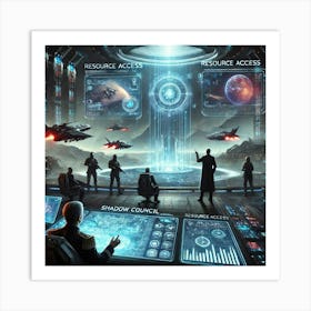 A Sci Fi Depiction Of The Shadow Council Leaders Resource Access Art Print