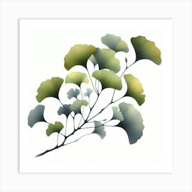 Ginkgo 1, watercolour Art Print