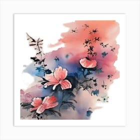 Chinese Flower Painting Art Print