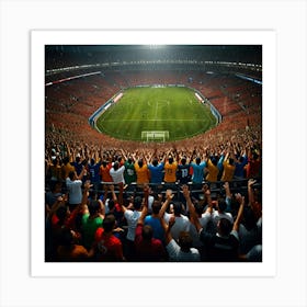 Soccer Fans In A Stadium Art Print