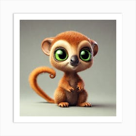 Cute Little Lemur Art Print