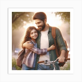 Father And Daughter with love Art Print