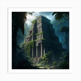 Dreamshaper V7 Mayan Temple In The Jungle Beautiful Detailed 0 Art Print