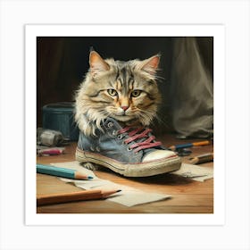 Cat In Sneakers 1 Art Print