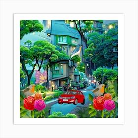 Car In The City Art Print