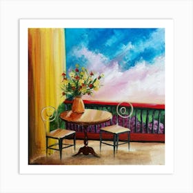 Balcony Table And Chairs 3 Art Print