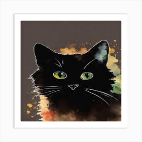 Black Cat Canvas Print Art Print