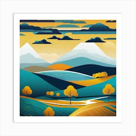 Landscape By Person 3 Art Print