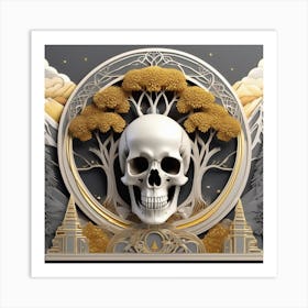 Skull And Tree 2 Art Print