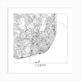Lisbon Map Art Print
