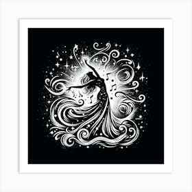 Dancer With Music Notes Art Print