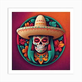 Day Of The Dead Skull 139 Art Print