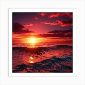 Sunset Over The Ocean 70 Art Print