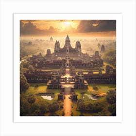 AI GENERATED Marvelous Angkor Wat Temple Art Print