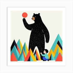 Bear And A Child 1 Art Print