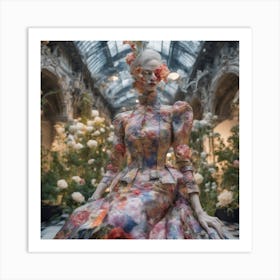 Botanical Mannequin Empire Architecture Art Print