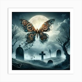 Butterfly In The Graveyard Art Print