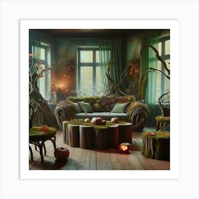 Spooky Living Room Art Print