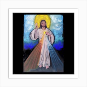 Jesus Christ: Pictorial Elaboration from the Painting of Saint Faustina Kowalska Art Print