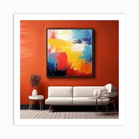 Mock Up Canvas Framed Art Gallery Wall Mounted Textured Print Abstract Landscape Portrait (23) Art Print