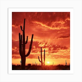 Sunset In The Desert Art Print