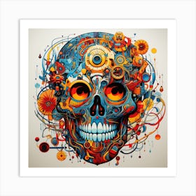Skull With Gears 3 Art Print