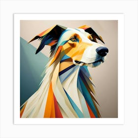 Abstract modernist borzoi dog Art Print