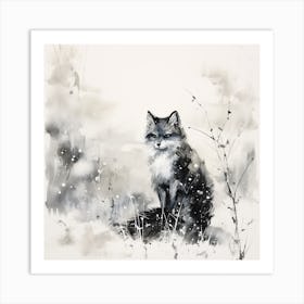 Fox In The Snow Art Print