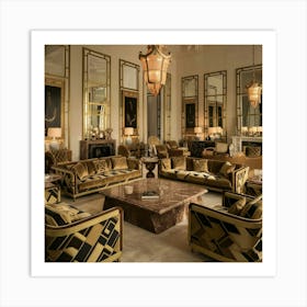 Deco Style Living Room Art Print