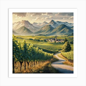 Vineyard Road Art Print