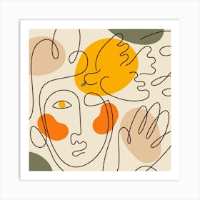 Abstract Illustration Of A Woman'S Face Art Print