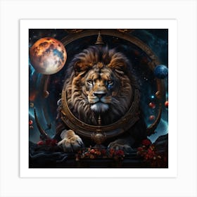 Lion In Space Art Print